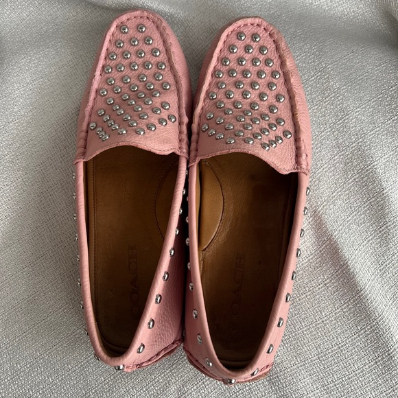 Coach Pink Moccasins with Silver Studs - Picture 15 of 16